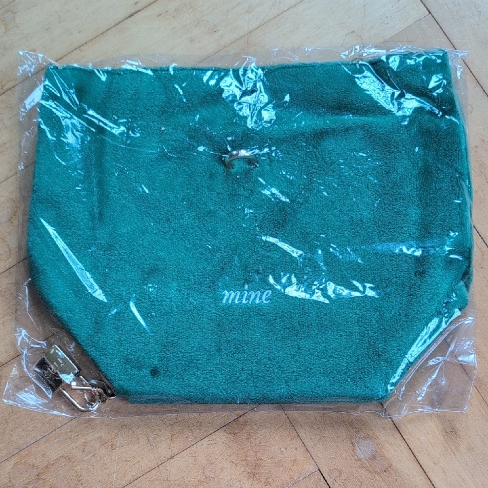 RMS Beauty Green Suede Makeup Pouch